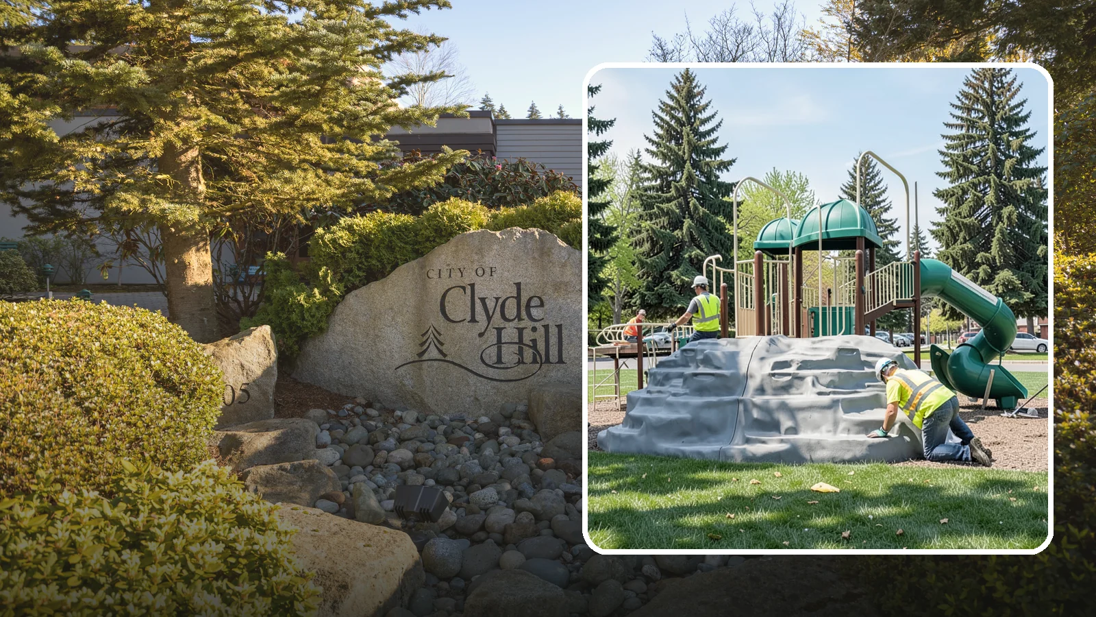Playground Equipment Installation in Clyde Hill, King County, WA - Installation of playground structures to CPSC and ASTM safety standards with certified inspection at turnover.
