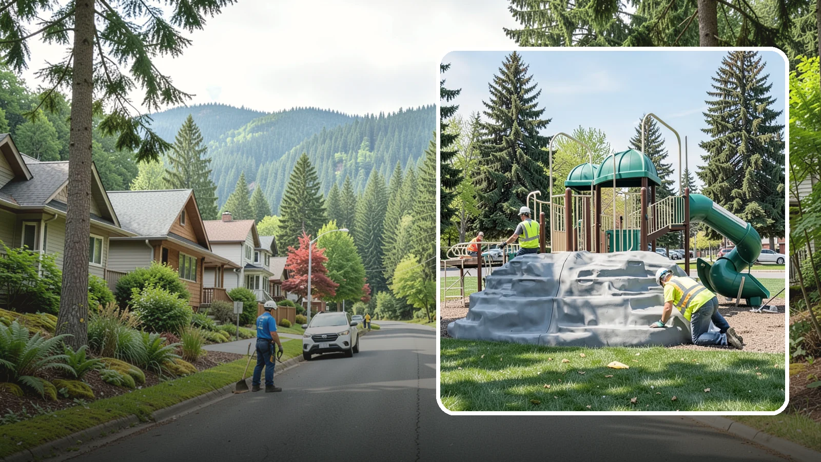 Playground Equipment Installation in Darrington, Snohomish County, WA - Installation of playground structures to CPSC and ASTM safety standards with certified inspection at turnover.