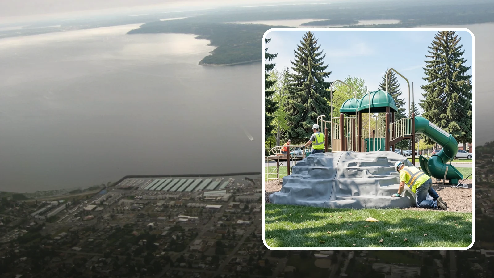 Playground Equipment Installation in Des Moines, King County, WA - Installation of playground structures to CPSC and ASTM safety standards with certified inspection at turnover.