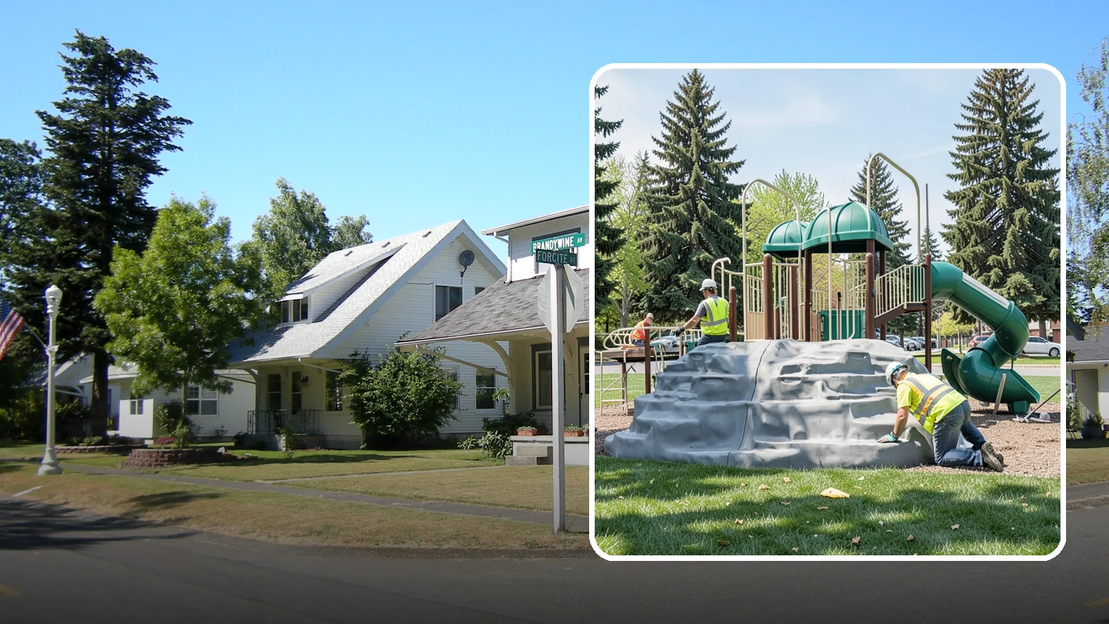 Playground Equipment Installation in DuPont, Pierce County, WA - Installation of playground structures to CPSC and ASTM safety standards with certified inspection at turnover.