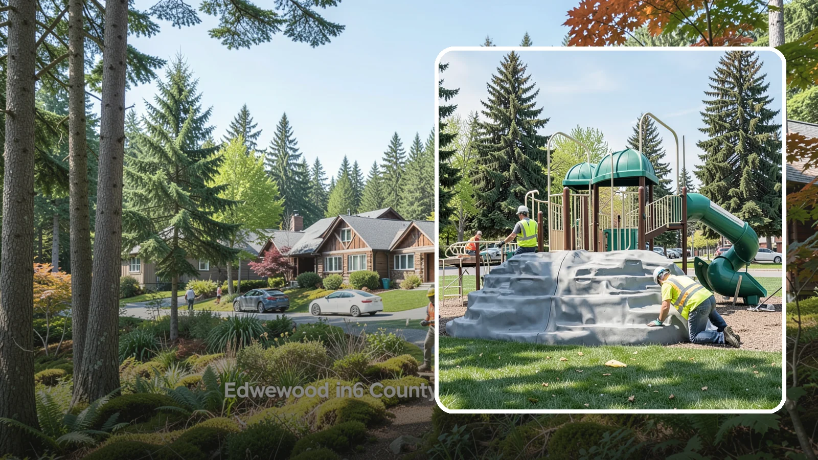 Playground Equipment Installation in Edgewood, Pierce County, WA - Installation of playground structures to CPSC and ASTM safety standards with certified inspection at turnover.