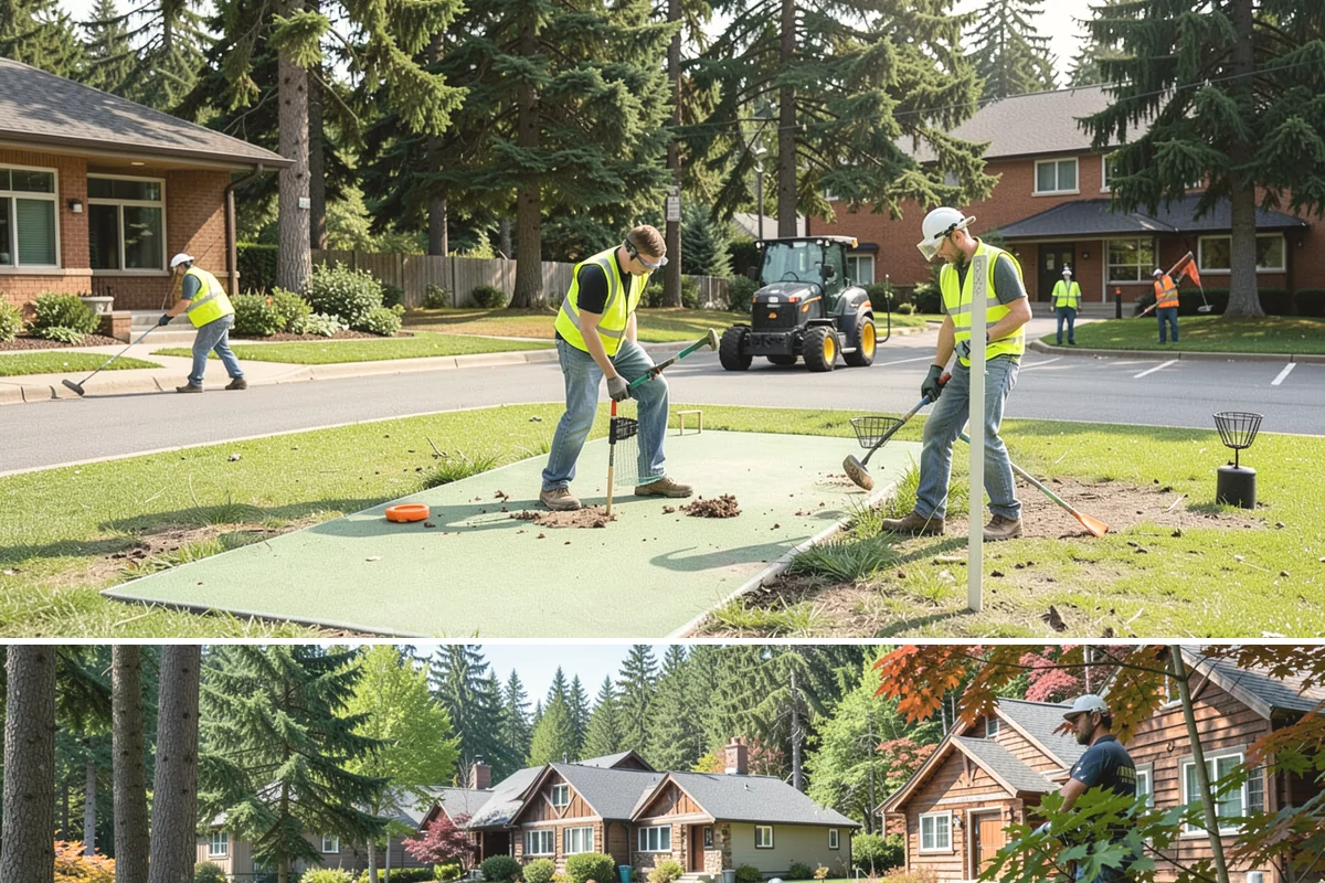 Playground Equipment Installation in Edgewood, Pierce County, WA - Equipment installation is best scheduled in the drier months when footing excavation and concrete work proceed reliably.
