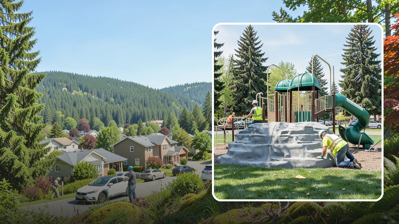 Playground Equipment Installation in Index, Snohomish County, WA - Installation of playground structures to CPSC and ASTM safety standards with certified inspection at turnover.