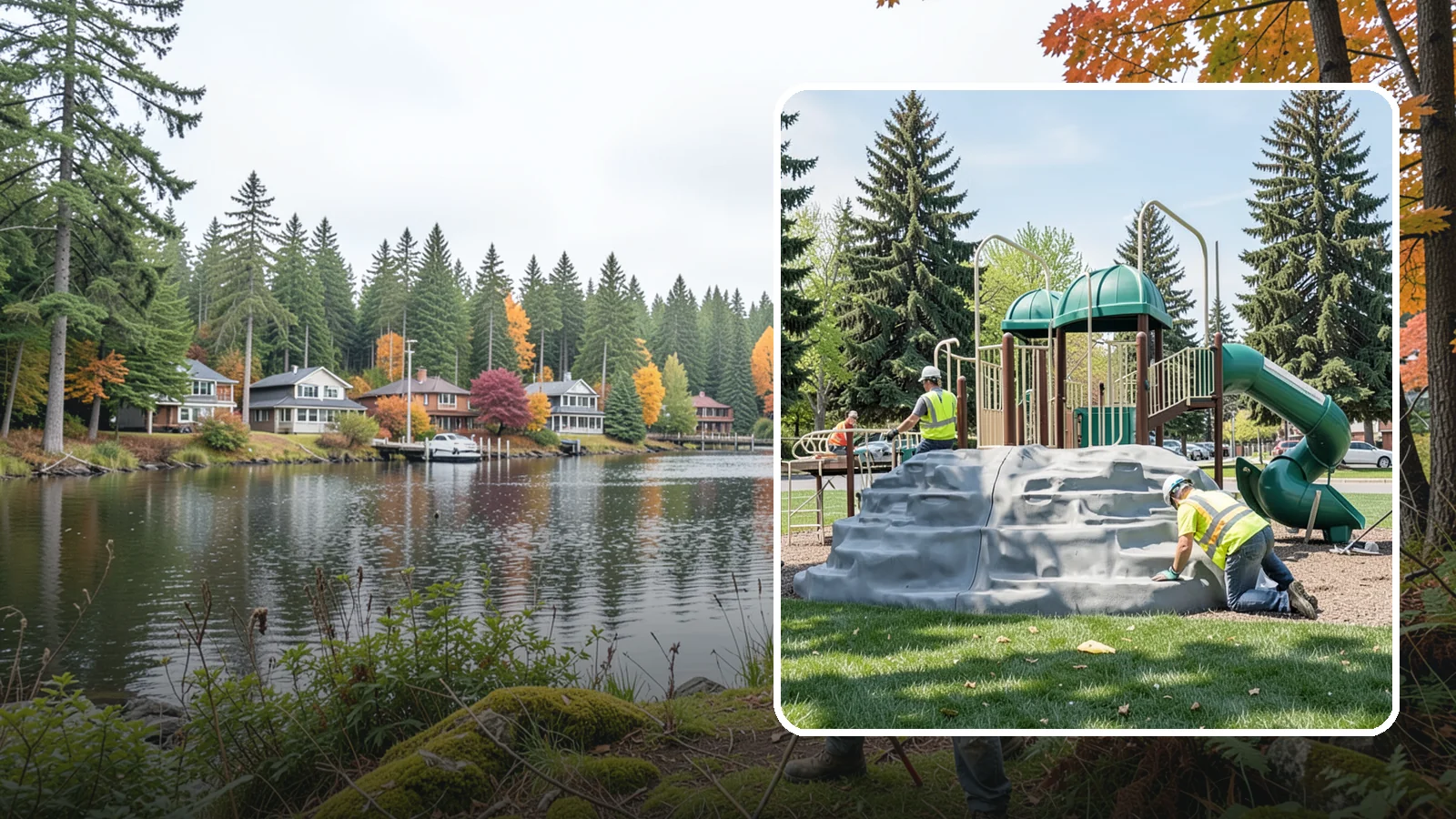 Playground Equipment Installation in La Conner, Skagit County, WA - Installation of playground structures to CPSC and ASTM safety standards with certified inspection at turnover.