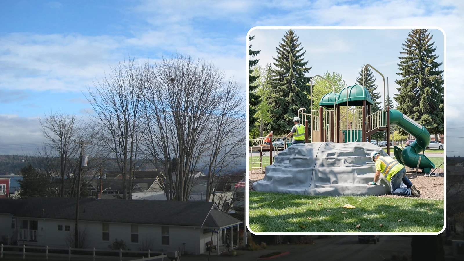 Playground Equipment Installation in Langley, Island County, WA - Installation of playground structures to CPSC and ASTM safety standards with certified inspection at turnover.