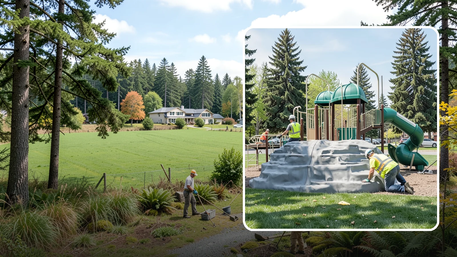 Playground Equipment Installation in Lyman, Skagit County, WA - Installation of playground structures to CPSC and ASTM safety standards with certified inspection at turnover.