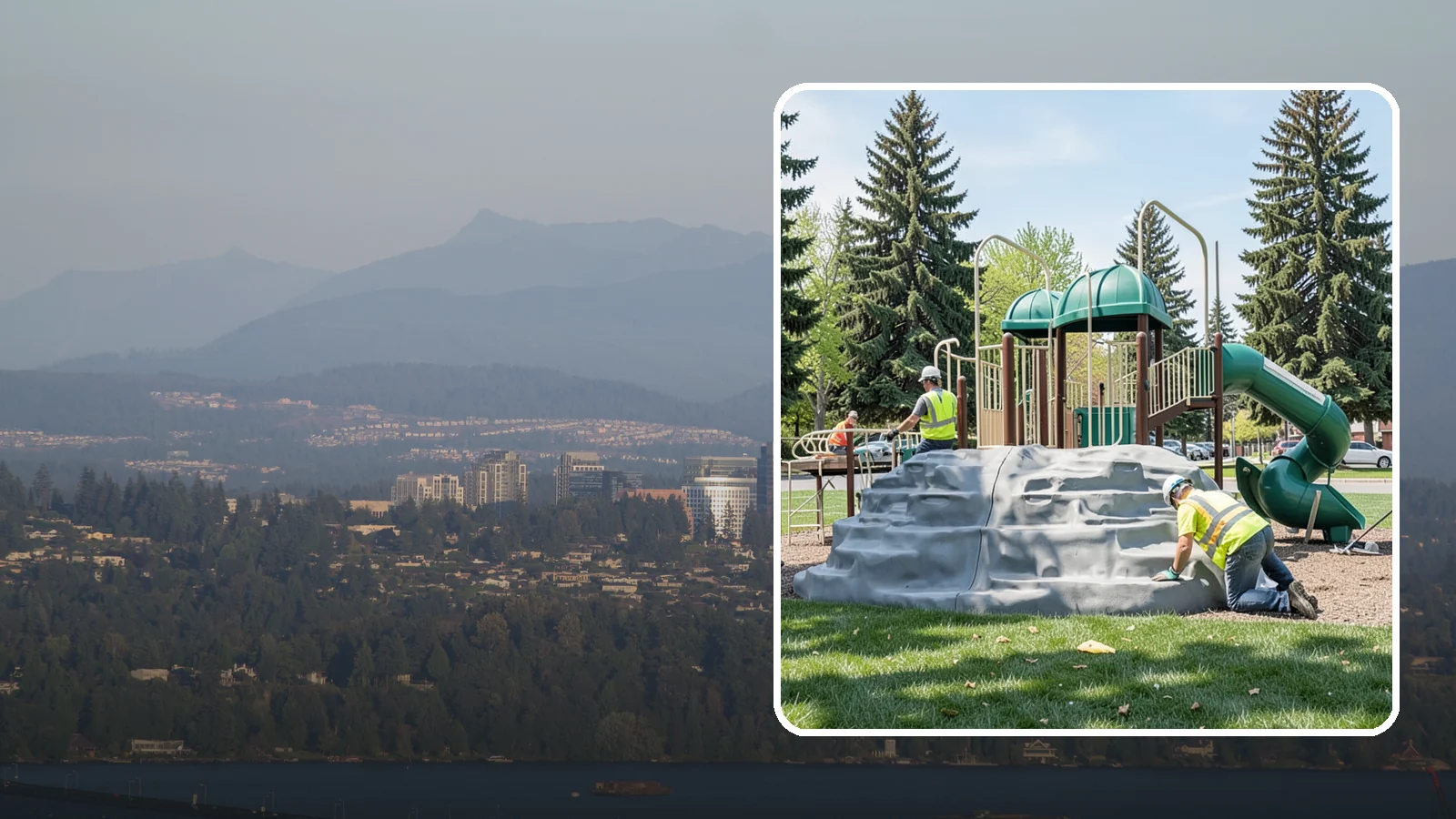 Playground Equipment Installation in Medina, King County, WA - Installation of playground structures to CPSC and ASTM safety standards with certified inspection at turnover.