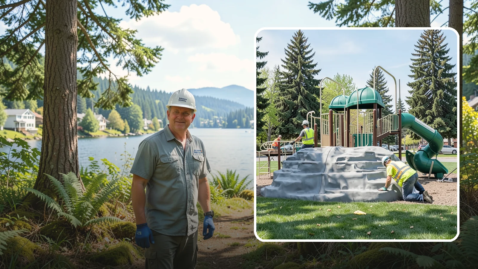 Playground Equipment Installation in Milton, King County, WA - Installation of playground structures to CPSC and ASTM safety standards with certified inspection at turnover.