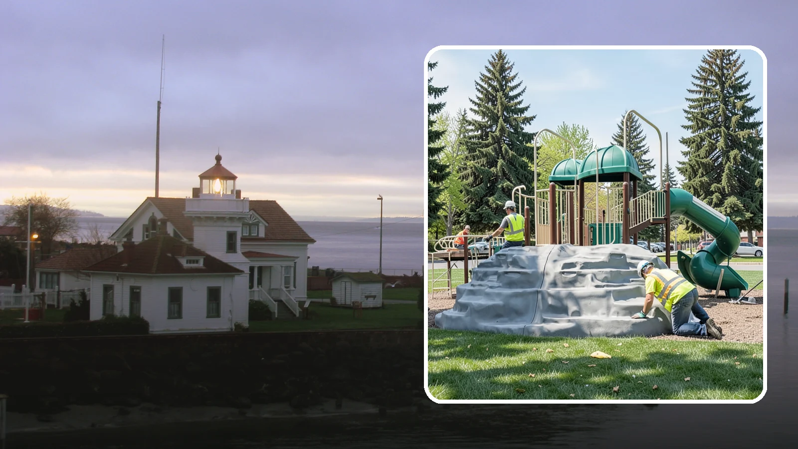 Playground Equipment Installation in Mukilteo, Snohomish County, WA - Installation of playground structures to CPSC and ASTM safety standards with certified inspection at turnover.