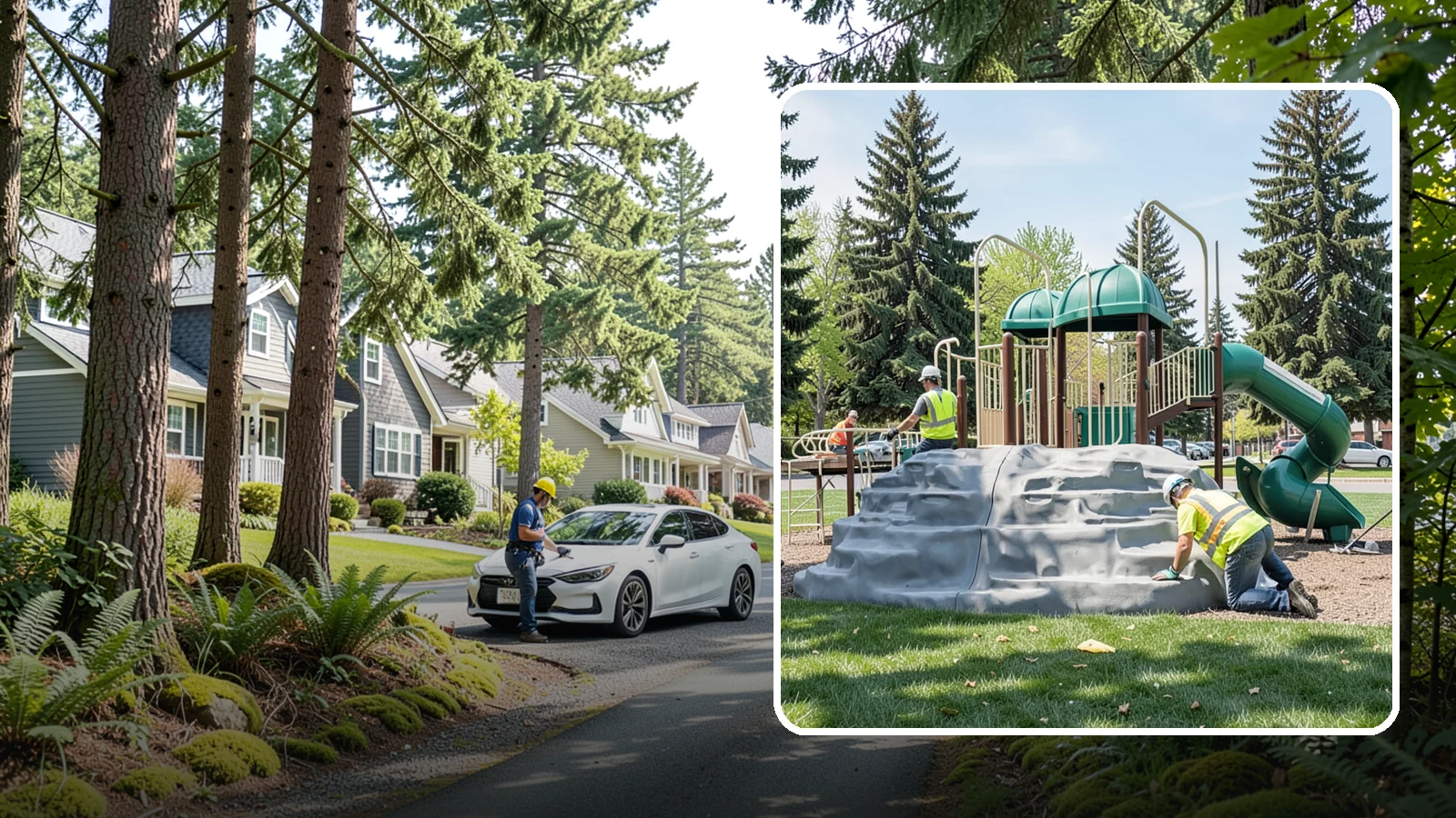 Playground Equipment Installation in Normandy Park, King County, WA - Installation of playground structures to CPSC and ASTM safety standards with certified inspection at turnover.