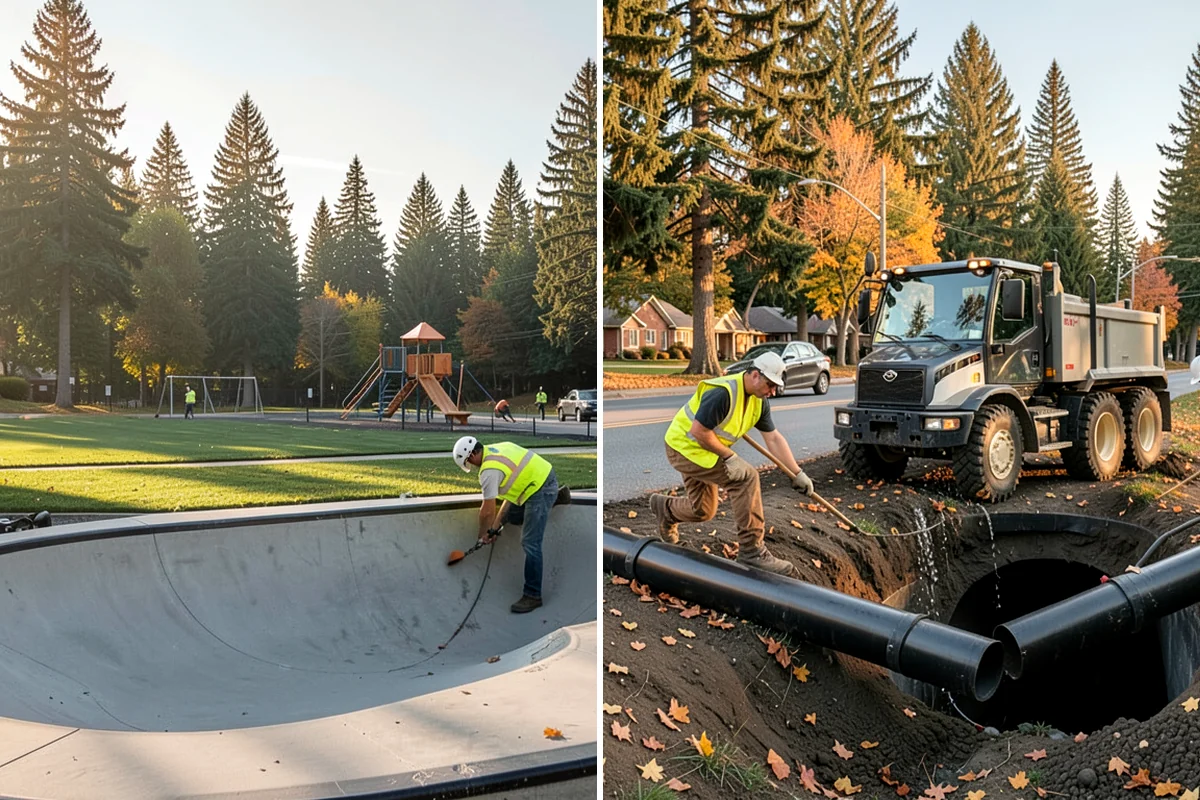 Playground Equipment Installation in Pacific, King County, WA - Review manufacturer plans and confirm layout, use zones, and footings