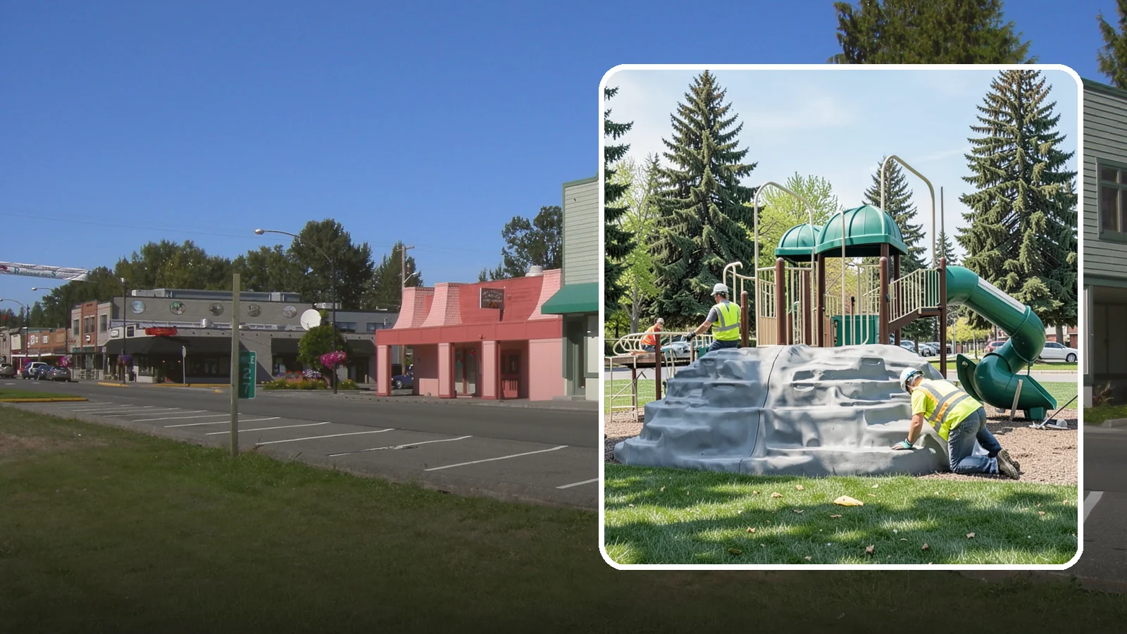 Playground Equipment Installation in Snoqualmie, King County, WA - Installation of playground structures to CPSC and ASTM safety standards with certified inspection at turnover.