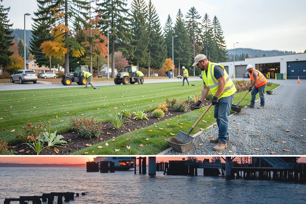 Playground Maintenance in Edmonds, Snohomish County, WA - Servicing runs year-round, with heavier surfacing top-offs in spring ahead of the busy summer play season.