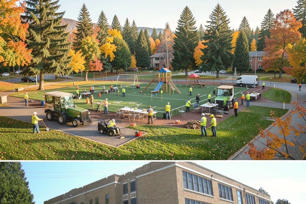 Playground Maintenance in Maple Valley, King County, WA - Servicing runs year-round, with heavier surfacing top-offs in spring ahead of the busy summer play season.