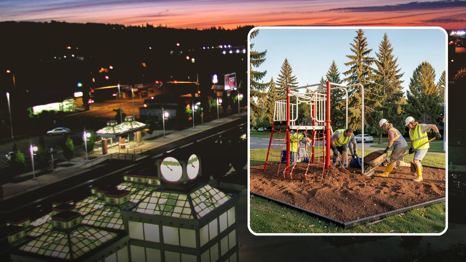 Playground Mulch Installation in Auburn, King County, WA - Engineered wood fiber and mulch installation that maintains safe fall-attenuating surfaces under public play equipment.