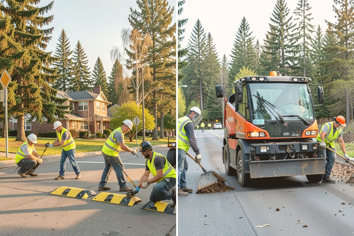Playground Mulch Installation in Bellevue, King County, WA - Measure existing surfacing depth against required fall-height rating