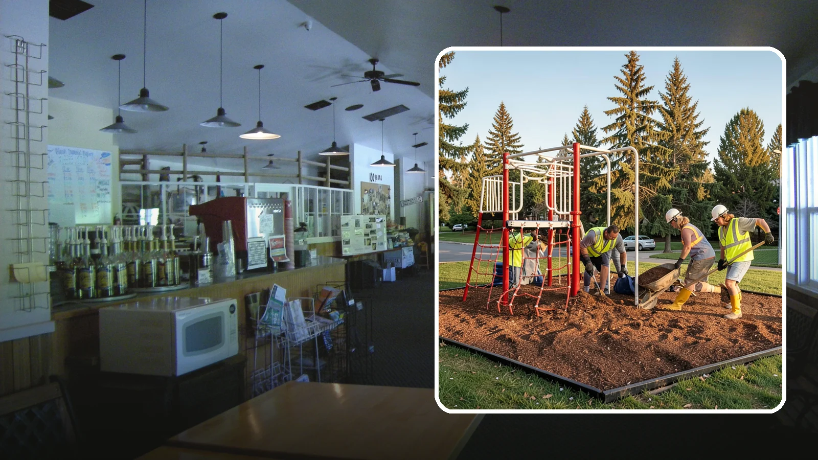 Playground Mulch Installation in Black Diamond, King County, WA - Engineered wood fiber and mulch installation that maintains safe fall-attenuating surfaces under public play equipment.