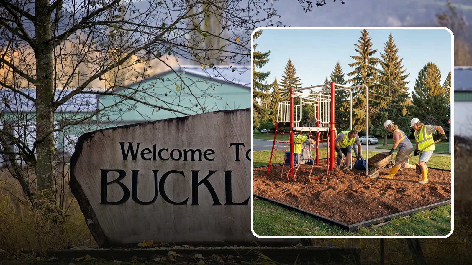 Playground Mulch Installation in Buckley, Pierce County, WA - Engineered wood fiber and mulch installation that maintains safe fall-attenuating surfaces under public play equipment.