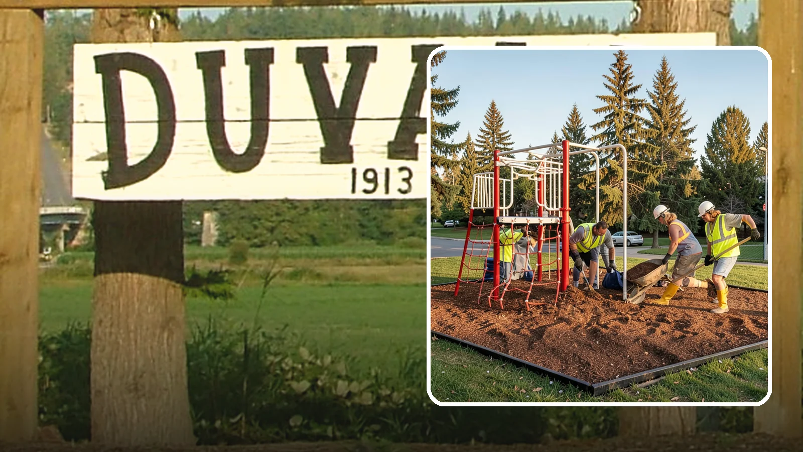 Playground Mulch Installation in Duvall, King County, WA - Engineered wood fiber and mulch installation that maintains safe fall-attenuating surfaces under public play equipment.