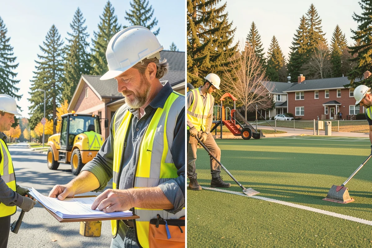 Playground Mulch Installation in Edmonds, Snohomish County, WA - Measure existing surfacing depth against required fall-height rating