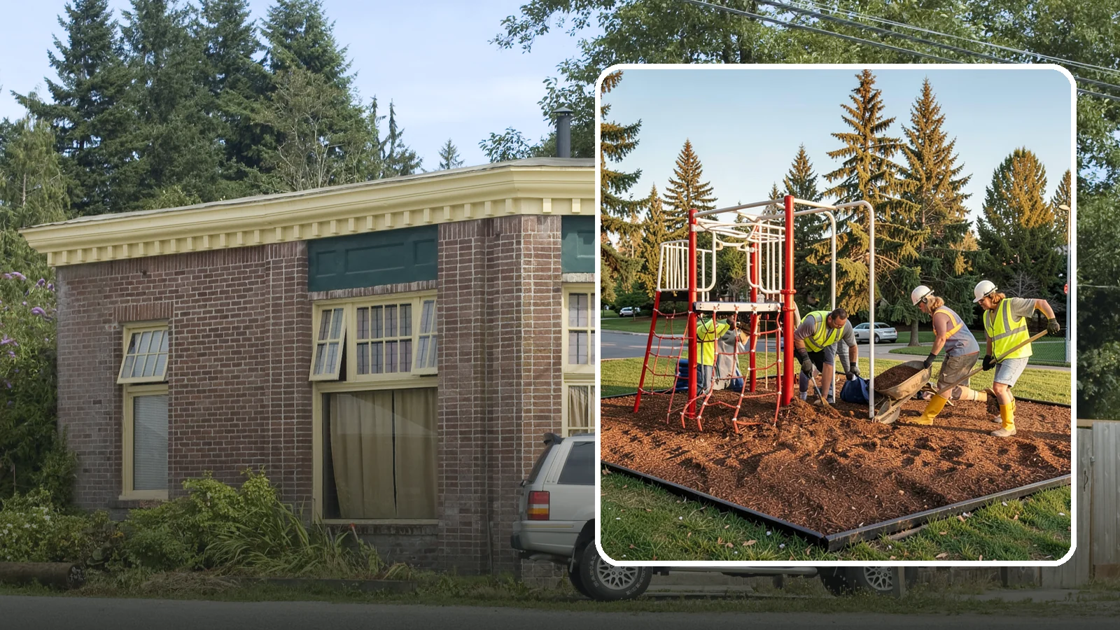 Playground Mulch Installation in Hamilton, Skagit County, WA - Engineered wood fiber and mulch installation that maintains safe fall-attenuating surfaces under public play equipment.