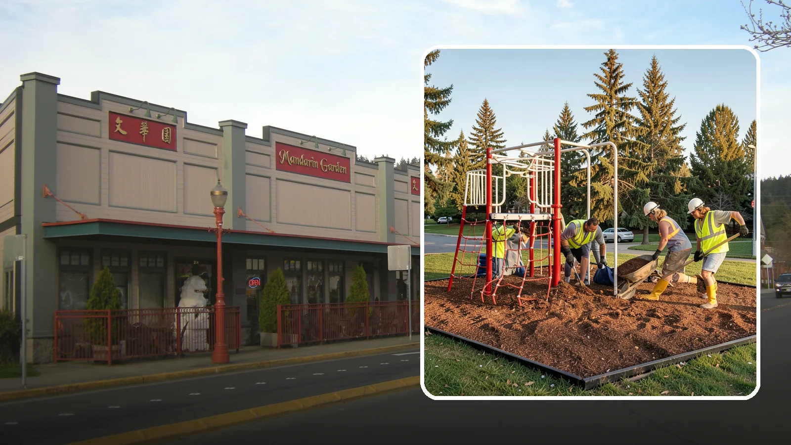 Playground Mulch Installation in Issaquah, King County, WA - Engineered wood fiber and mulch installation that maintains safe fall-attenuating surfaces under public play equipment.