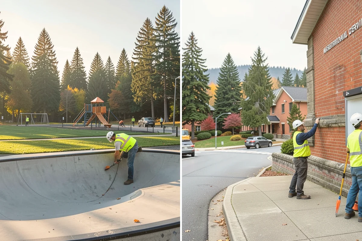 Playground Mulch Installation in Kirkland, King County, WA - Measure existing surfacing depth against required fall-height rating