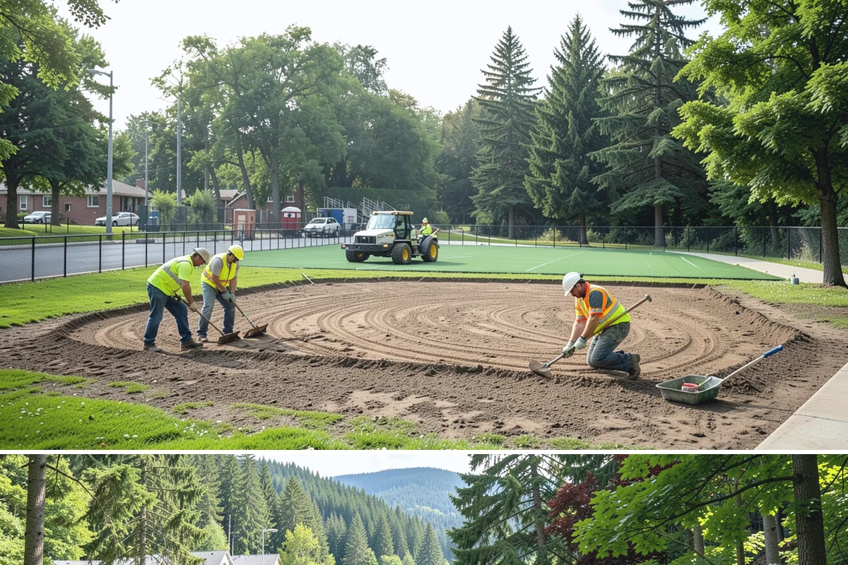 Playground Mulch Installation in Lake Forest Park, King County, WA - Top-offs are ideal in spring before peak summer use and again in early fall after heavy-season displacement.