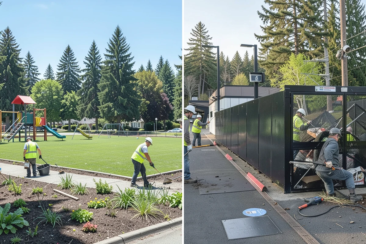 Playground Mulch Installation in Medina, King County, WA - Measure existing surfacing depth against required fall-height rating