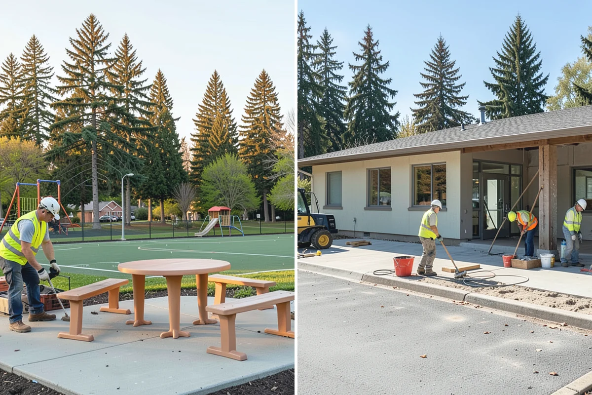 Playground Mulch Installation in Redmond, King County, WA - Measure existing surfacing depth against required fall-height rating