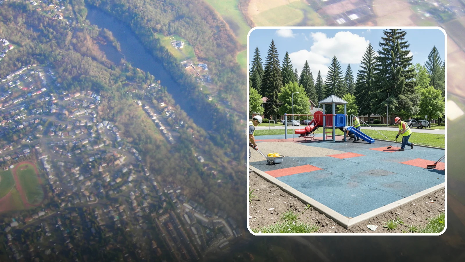 Playground Surface Repair in Algona, King County, WA - Restoration and repair of playground fall surfacing to keep impact-attenuation zones compliant and hazard-free.