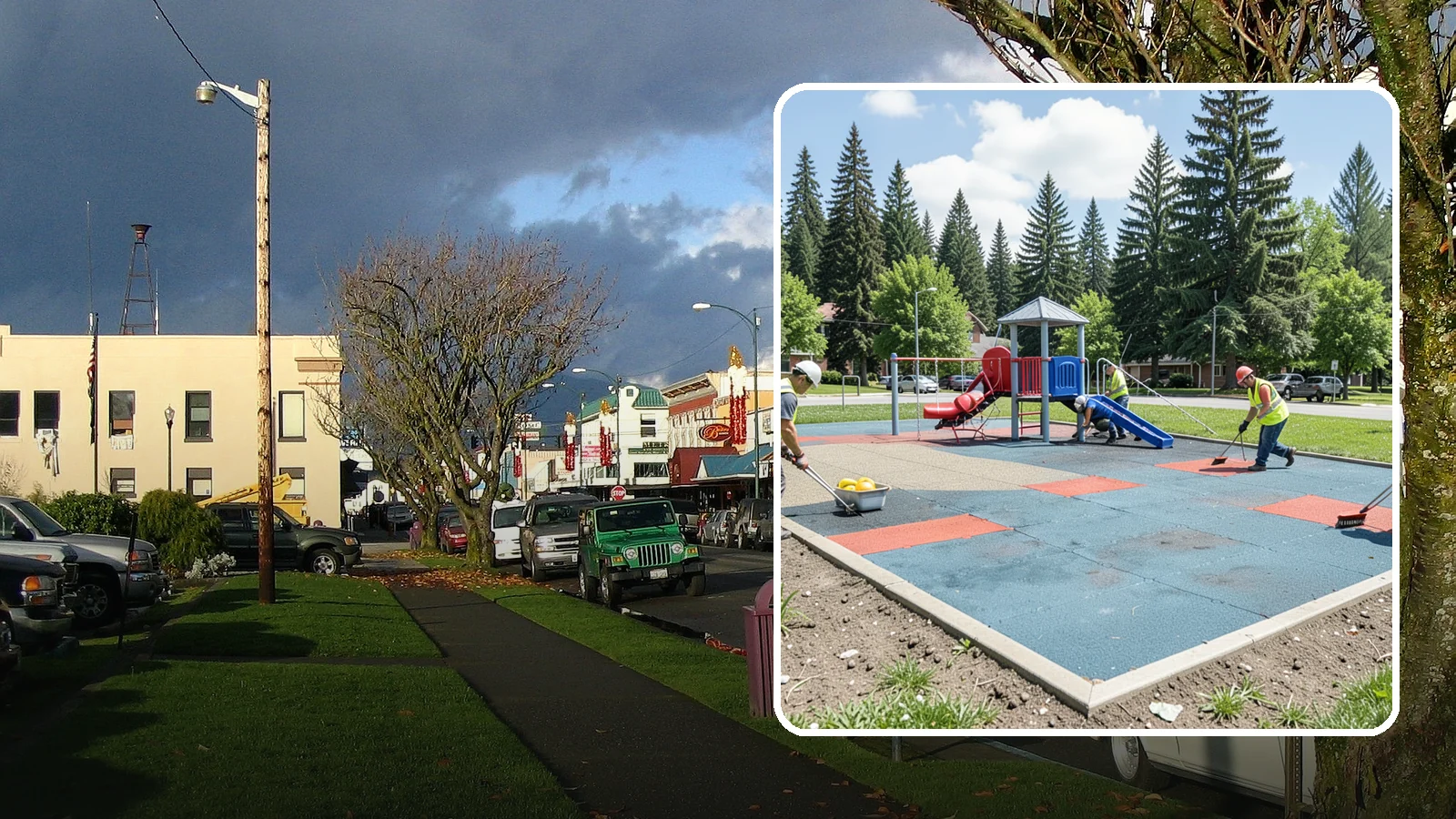 Playground Surface Repair in Arlington, Snohomish County, WA - Restoration and repair of playground fall surfacing to keep impact-attenuation zones compliant and hazard-free.