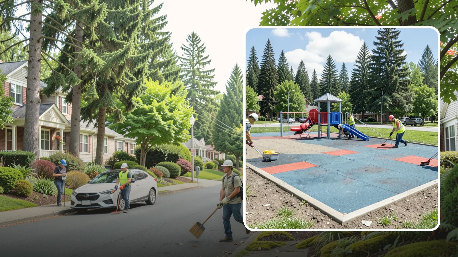 Playground Surface Repair in Beaux Arts Village, King County, WA - Restoration and repair of playground fall surfacing to keep impact-attenuation zones compliant and hazard-free.
