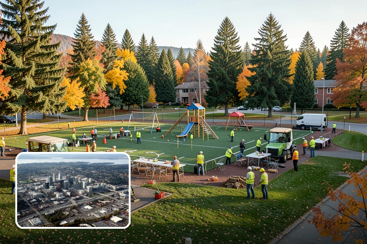 Playground Surface Repair in Bellevue, King County, WA - Restored impact protection that lowers injury risk and liability