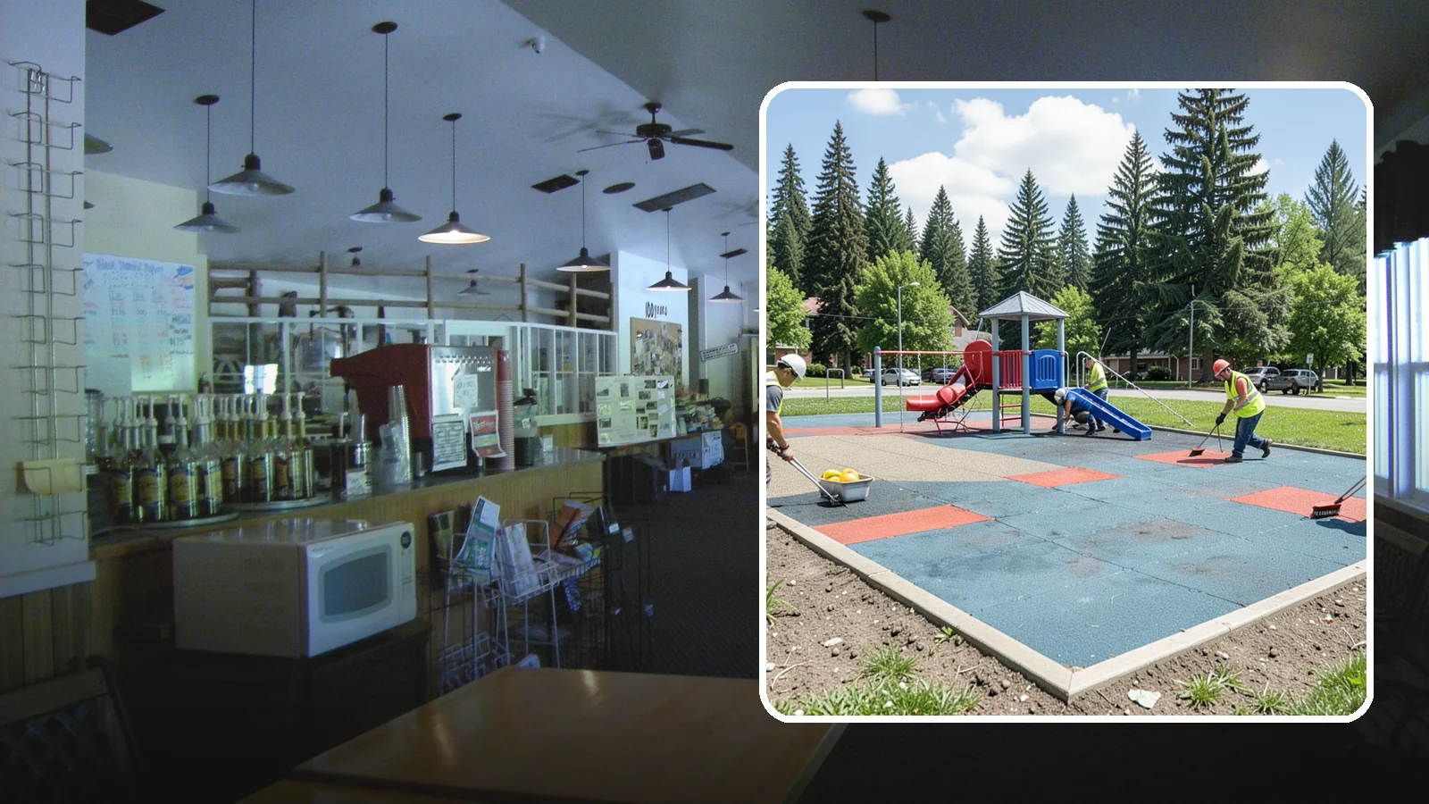Playground Surface Repair in Black Diamond, King County, WA - Restoration and repair of playground fall surfacing to keep impact-attenuation zones compliant and hazard-free.