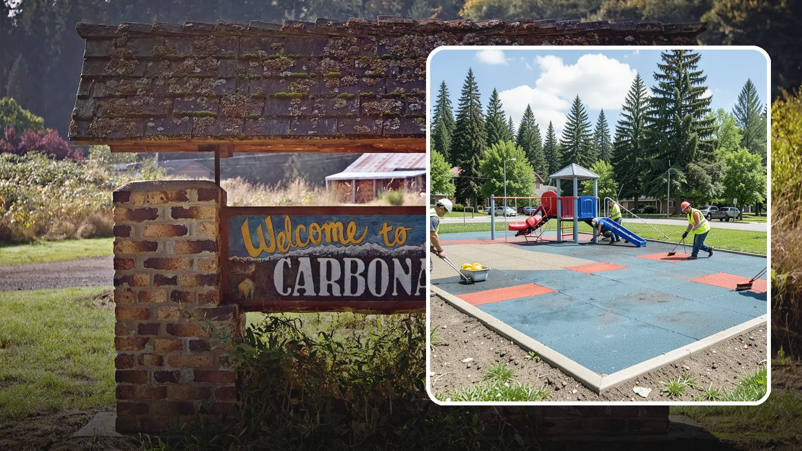 Playground Surface Repair in Carbonado, Pierce County, WA - Restoration and repair of playground fall surfacing to keep impact-attenuation zones compliant and hazard-free.