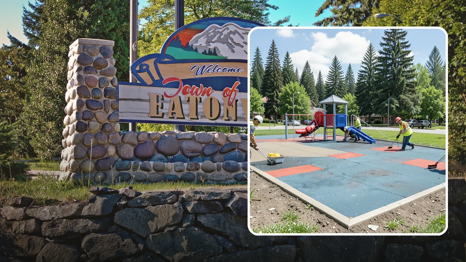 Playground Surface Repair in Eatonville, Pierce County, WA - Restoration and repair of playground fall surfacing to keep impact-attenuation zones compliant and hazard-free.