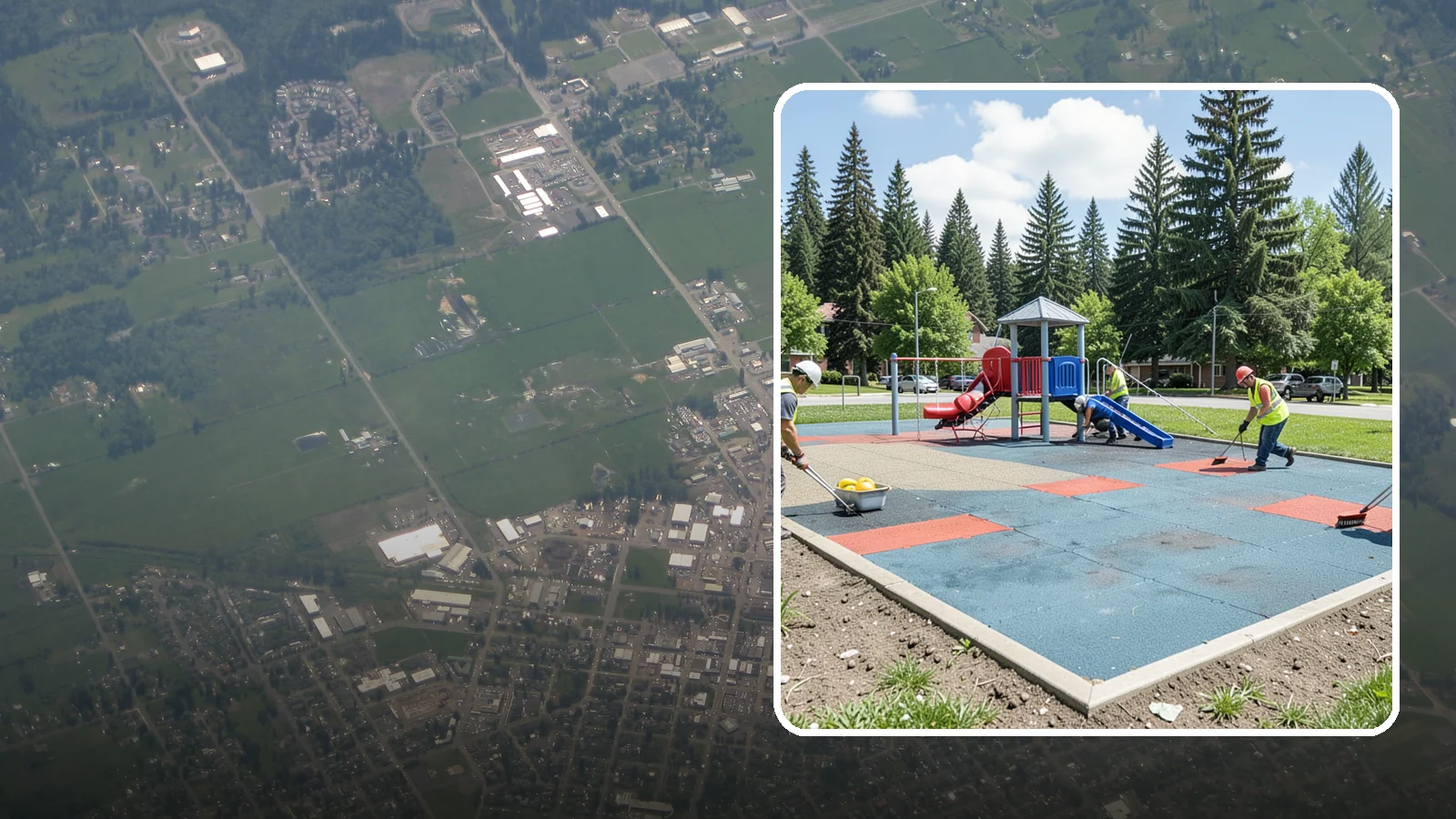 Playground Surface Repair in Enumclaw, King County, WA - Restoration and repair of playground fall surfacing to keep impact-attenuation zones compliant and hazard-free.
