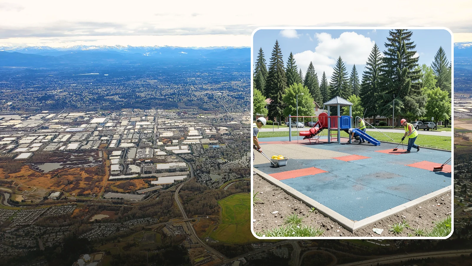 Playground Surface Repair in Kent, King County, WA - Restoration and repair of playground fall surfacing to keep impact-attenuation zones compliant and hazard-free.