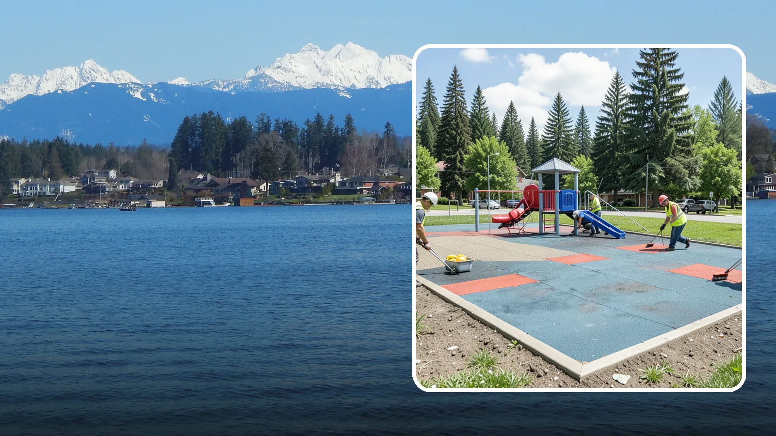 Playground Surface Repair in Lake Stevens, Snohomish County, WA - Restoration and repair of playground fall surfacing to keep impact-attenuation zones compliant and hazard-free.