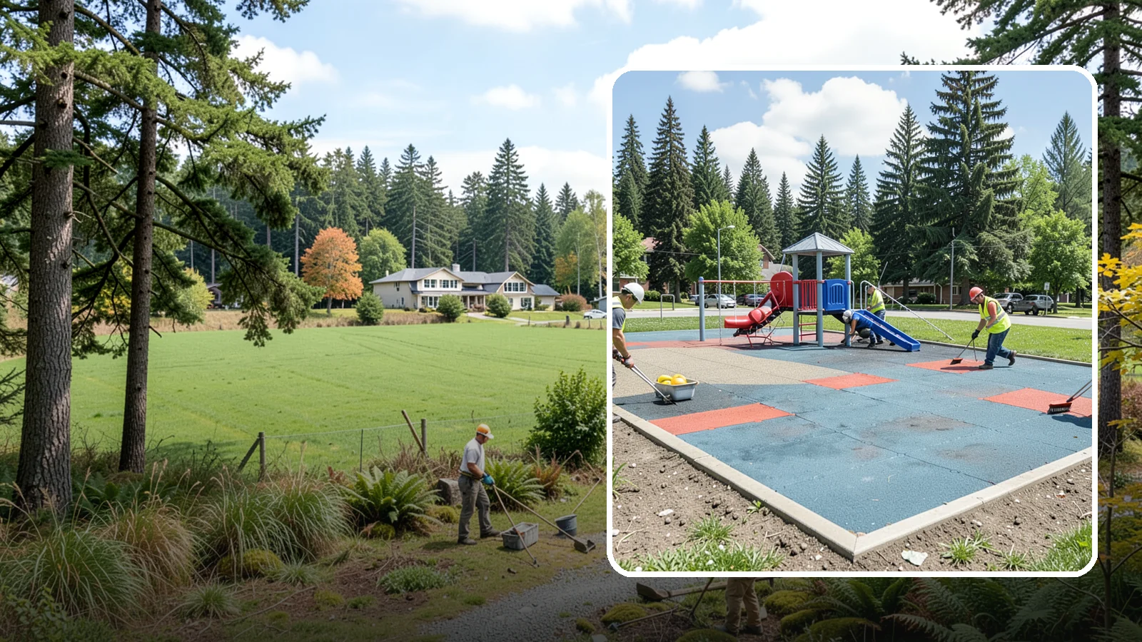 Playground Surface Repair in Lyman, Skagit County, WA - Restoration and repair of playground fall surfacing to keep impact-attenuation zones compliant and hazard-free.