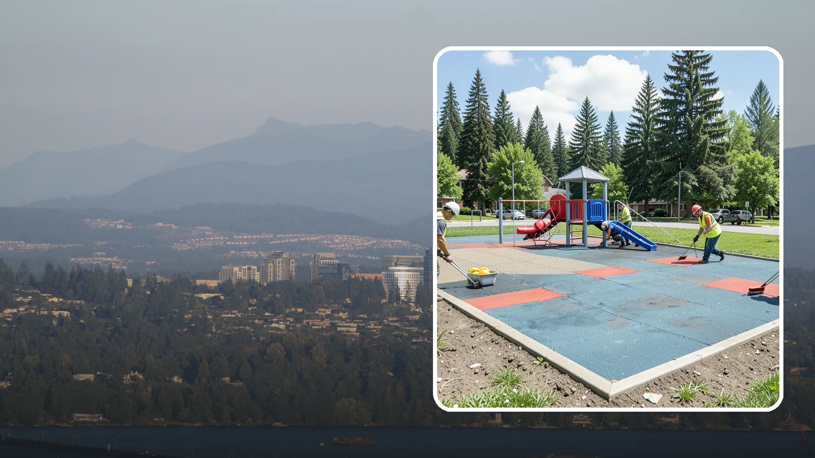 Playground Surface Repair in Medina, King County, WA - Restoration and repair of playground fall surfacing to keep impact-attenuation zones compliant and hazard-free.