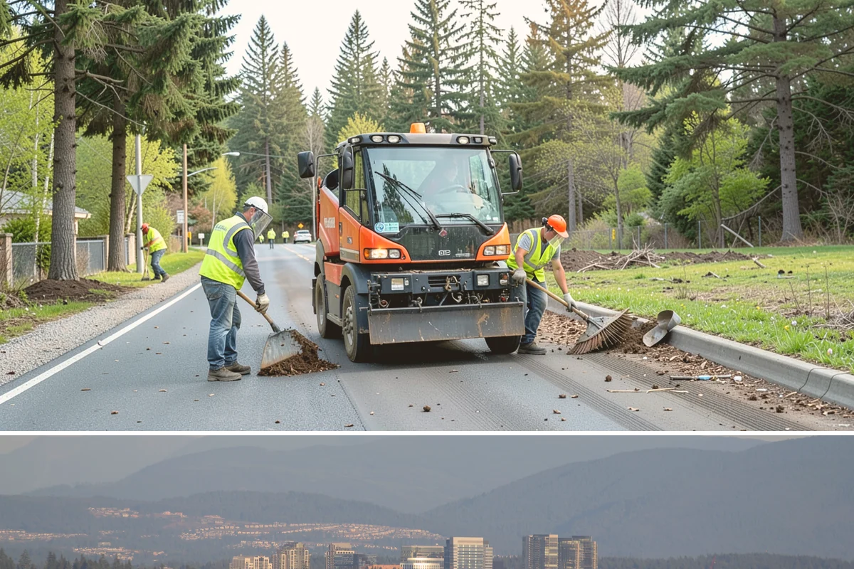 Playground Surface Repair in Medina, King County, WA - Poured-in-place work is best scheduled in the dry summer months, while wood fiber replenishment can occur nearly year-round.