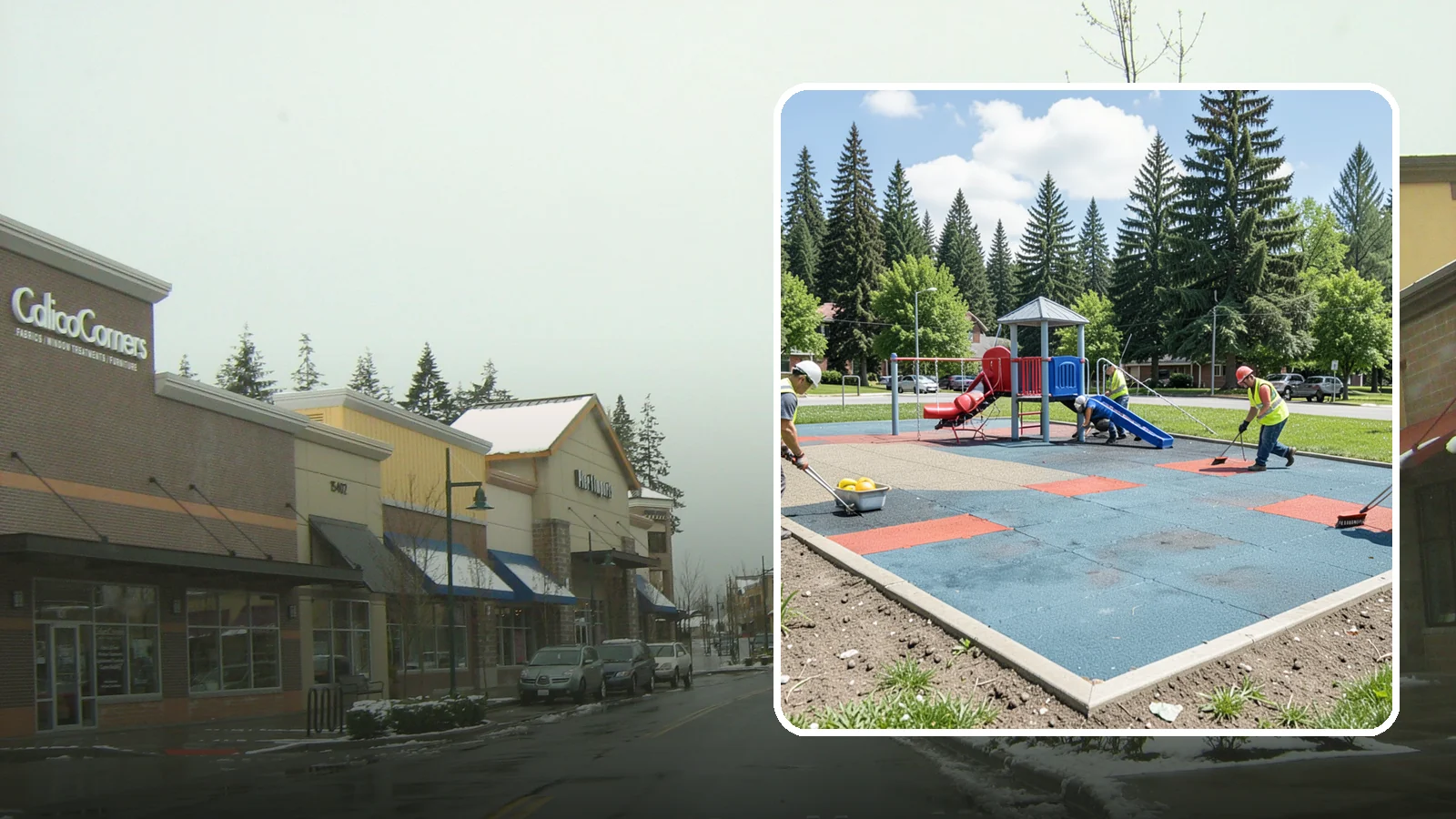 Playground Surface Repair in Mill Creek, Snohomish County, WA - Restoration and repair of playground fall surfacing to keep impact-attenuation zones compliant and hazard-free.