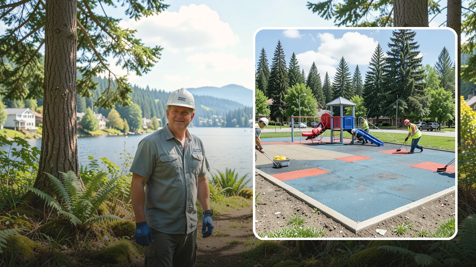 Playground Surface Repair in Milton, King County, WA - Restoration and repair of playground fall surfacing to keep impact-attenuation zones compliant and hazard-free.