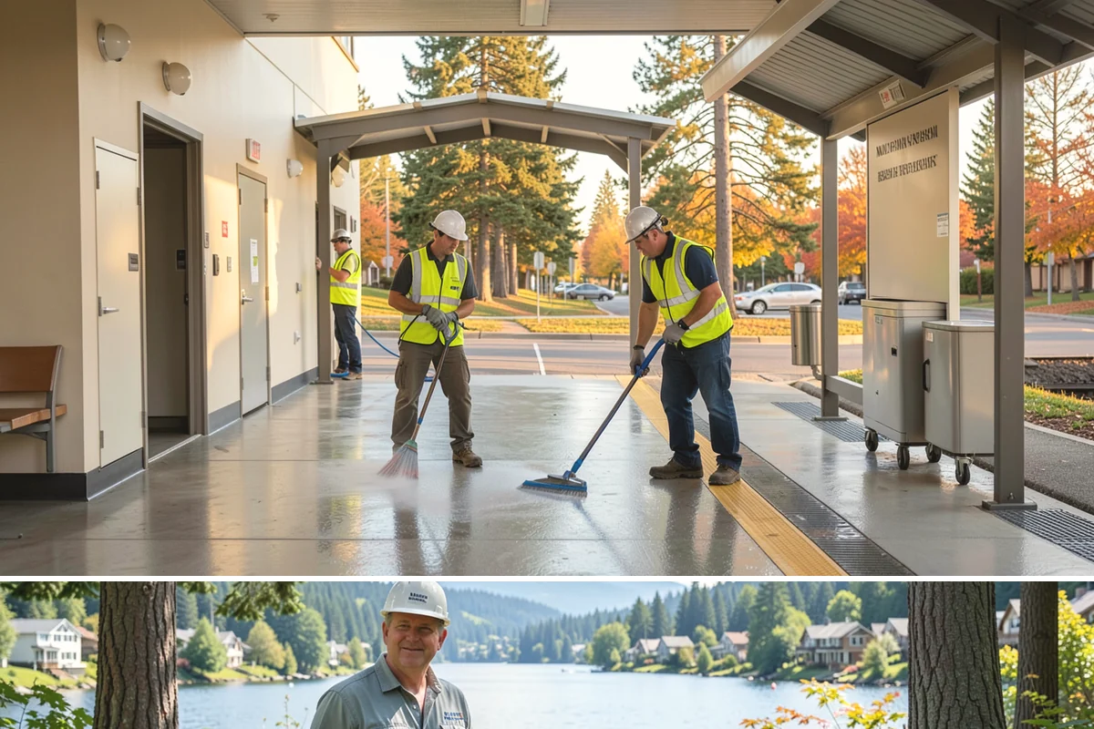 Playground Surface Repair in Milton, King County, WA - Poured-in-place work is best scheduled in the dry summer months, while wood fiber replenishment can occur nearly year-round.