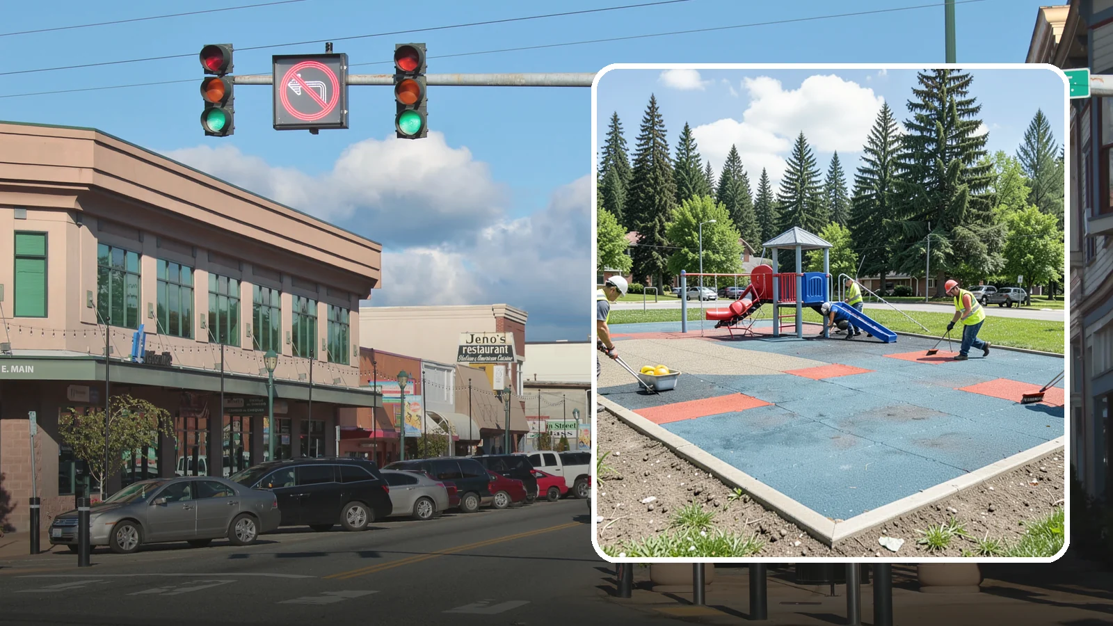 Playground Surface Repair in Monroe, Snohomish County, WA - Restoration and repair of playground fall surfacing to keep impact-attenuation zones compliant and hazard-free.