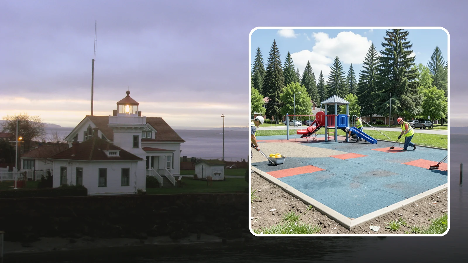 Playground Surface Repair in Mukilteo, Snohomish County, WA - Restoration and repair of playground fall surfacing to keep impact-attenuation zones compliant and hazard-free.