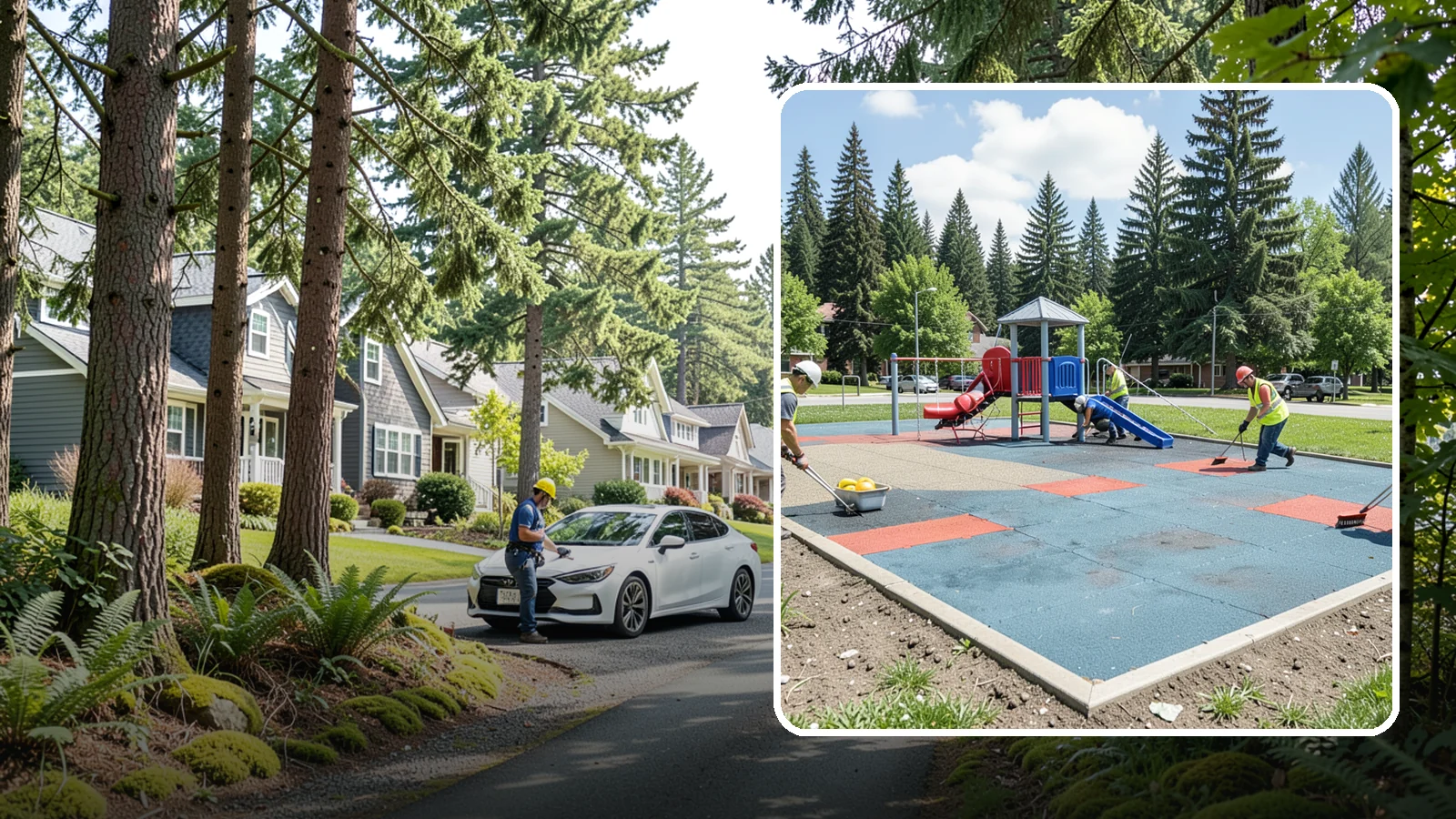 Playground Surface Repair in Normandy Park, King County, WA - Restoration and repair of playground fall surfacing to keep impact-attenuation zones compliant and hazard-free.