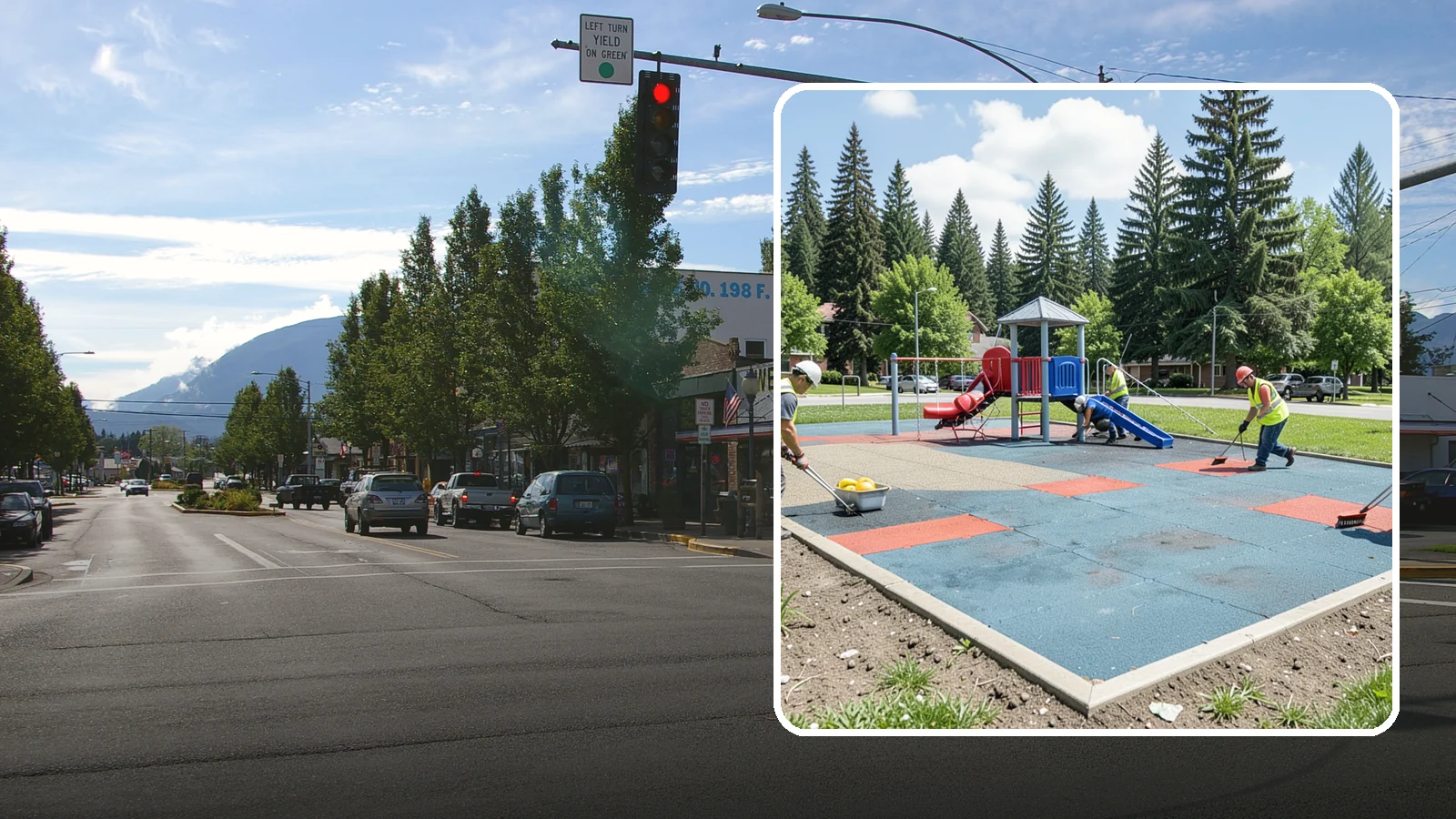 Playground Surface Repair in North Bend, King County, WA - Restoration and repair of playground fall surfacing to keep impact-attenuation zones compliant and hazard-free.